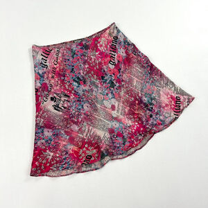 Galliano pink floral and Gazette print skirt
